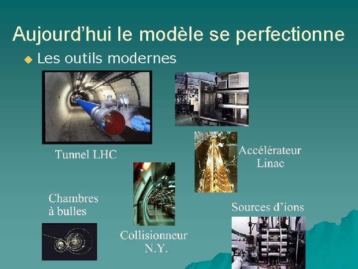 Aujourd’hui le modèle se perfectionne u Les outils modernes 