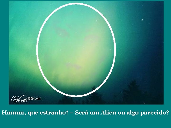 Hmmm, que estranho! – Será um Alien ou algo parecido? 