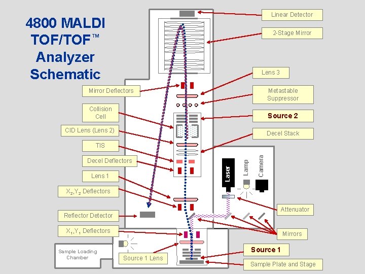 Linear Detector 4800 MALDI TOF/TOF™ Analyzer Schematic 2 -Stage Mirror Lens 3 Mirror Deflectors