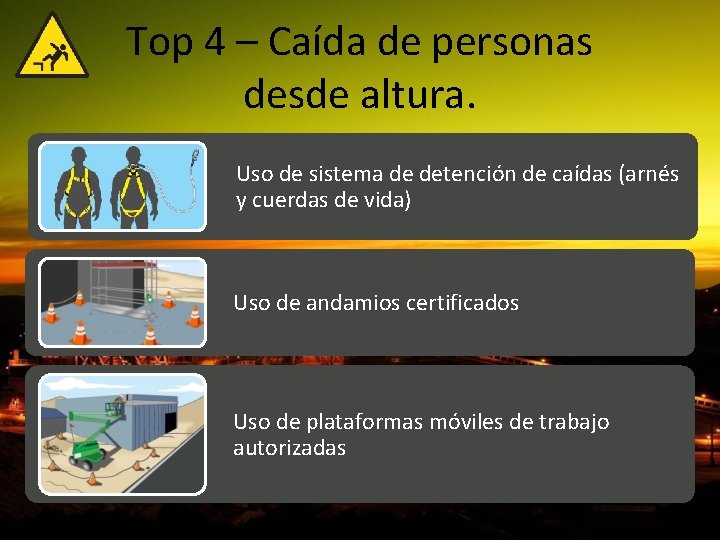 Top 4 – Caída de personas desde altura. Uso de sistema de detención de