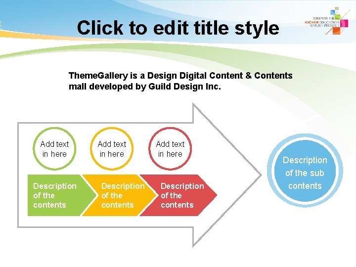 Click to edit title style Theme. Gallery is a Design Digital Content & Contents