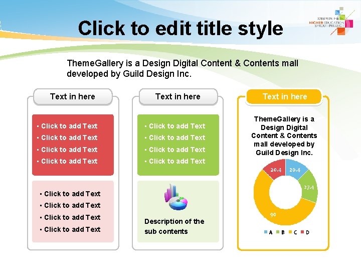 Click to edit title style Theme. Gallery is a Design Digital Content & Contents