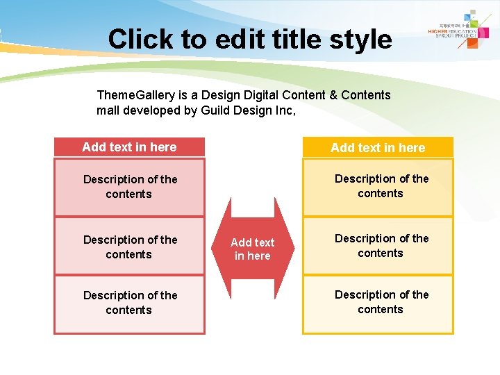Click to edit title style Theme. Gallery is a Design Digital Content & Contents