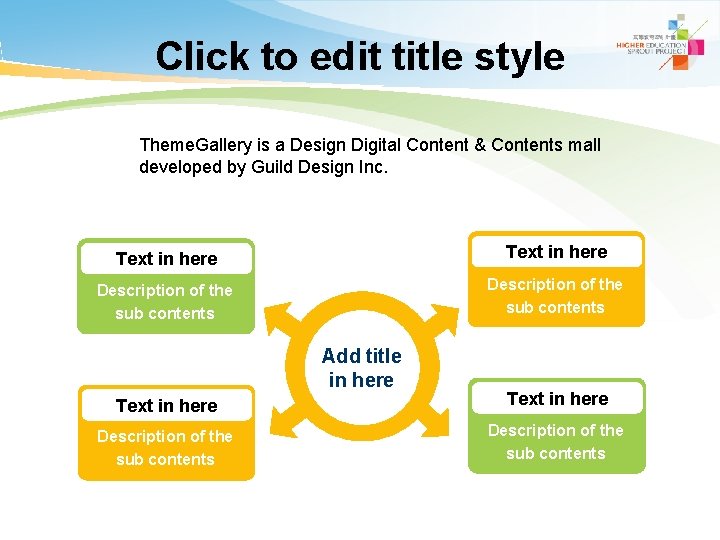Click to edit title style Theme. Gallery is a Design Digital Content & Contents