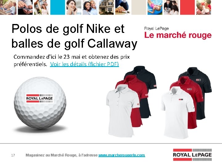 Polos de golf Nike et balles de golf Callaway Commandez d'ici le 23 mai