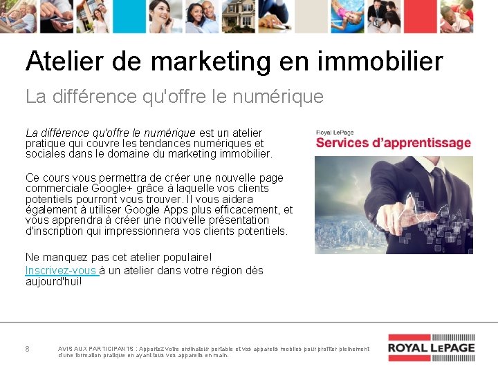 Atelier de marketing en immobilier La différence qu'offre le numérique est un atelier pratique