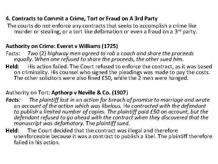 4. Contracts to Commit a Crime, Tort or Fraud on A 3 rd Party