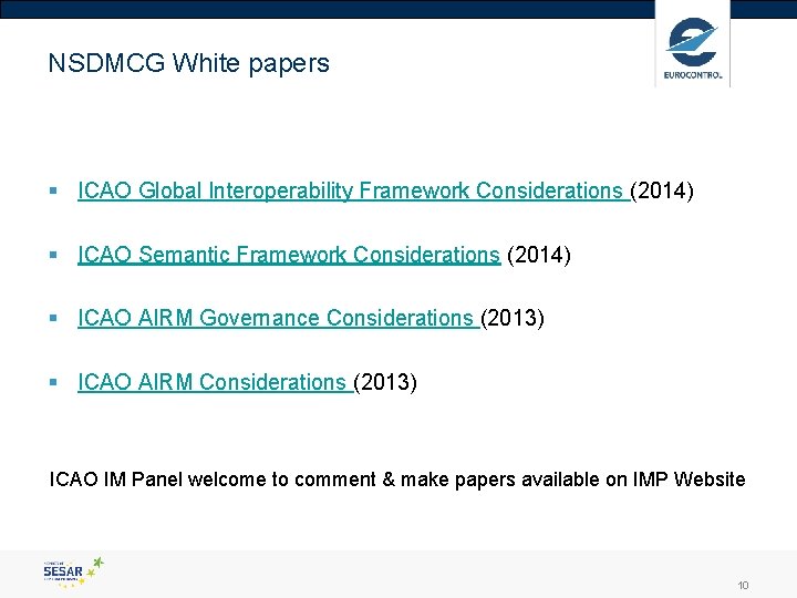 NSDMCG White papers § ICAO Global Interoperability Framework Considerations (2014) § ICAO Semantic Framework