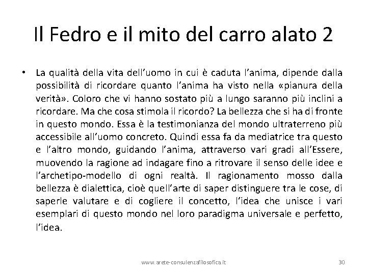 Il Fedro e il mito del carro alato 2 • La qualità della vita