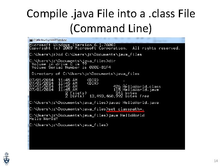 Compile. java File into a. class File (Command Line) 14 