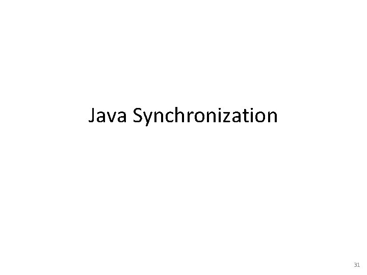 Java Synchronization 31 
