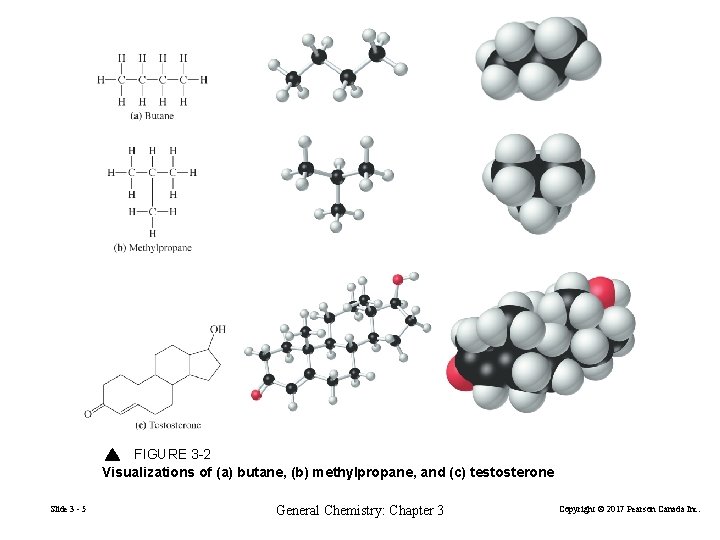 FIGURE 3 -2 Visualizations of (a) butane, (b) methylpropane, and (c) testosterone Slide 3