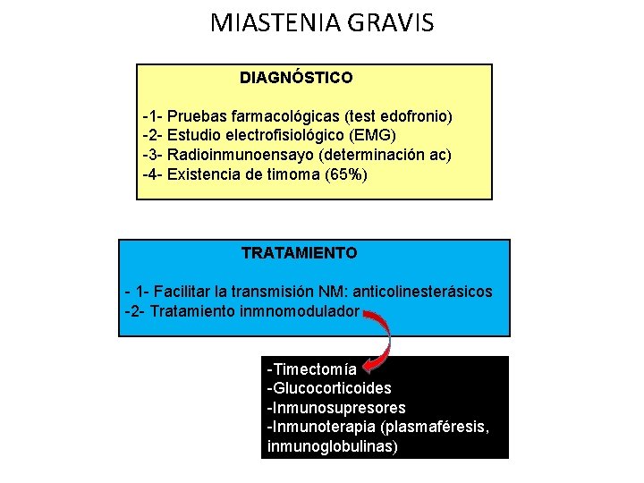 MIASTENIA GRAVIS DIAGNÓSTICO -1 - Pruebas farmacológicas (test edofronio) -2 - Estudio electrofisiológico (EMG)