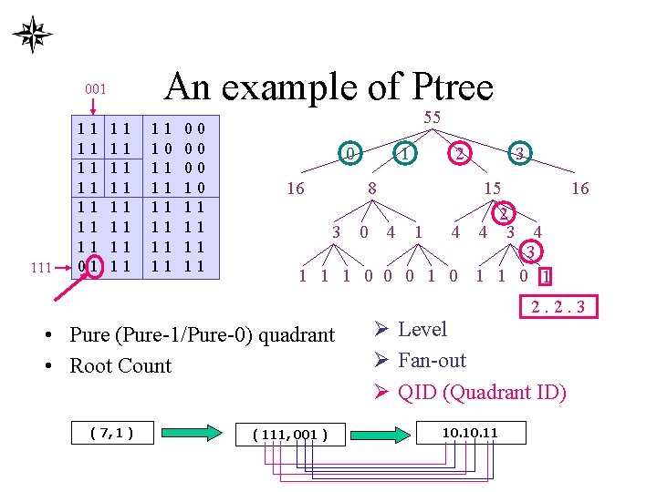 An example of Ptree 001 11 11 11 11 10 11 11 11 00