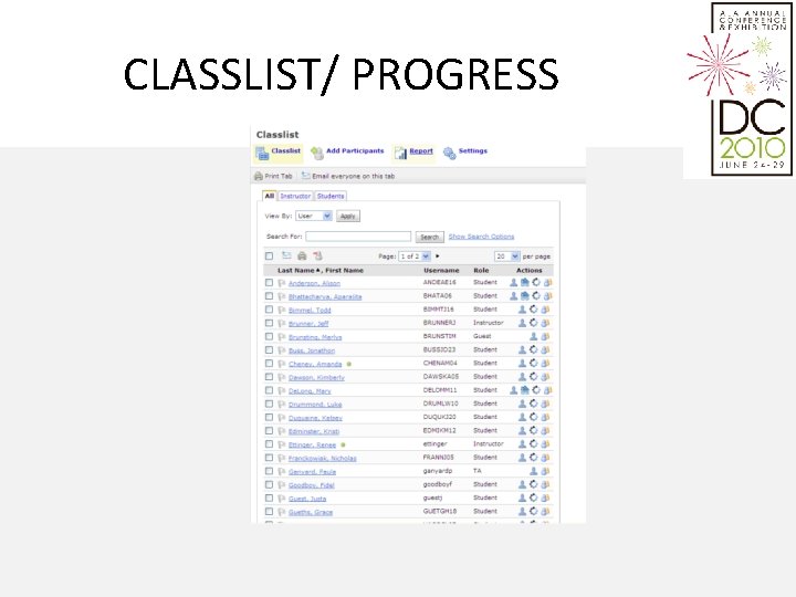 CLASSLIST/ PROGRESS 