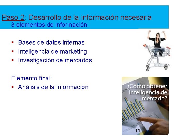 Paso 2: Desarrollo de la información necesaria 3 elementos de información: § Bases de