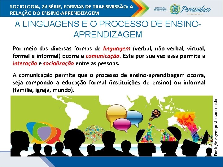 SOCIOLOGIA, 2ª SÉRIE, FORMAS DE TRANSMISSÃO: A RELAÇÃO DO ENSINO-APRENDIZAGEM A LINGUAGENS E O