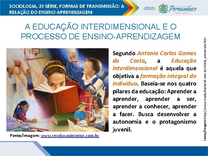 A EDUCAÇÃO INTERDIMENSIONAL E O PROCESSO DE ENSINO-APRENDIZAGEM Fonte/imagem: www. revolucaointerior. com. br Segundo