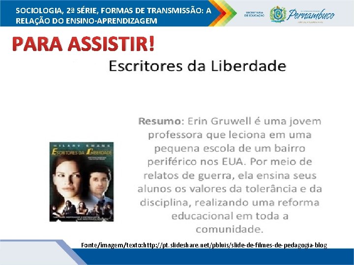 SOCIOLOGIA, 2ª SÉRIE, FORMAS DE TRANSMISSÃO: A RELAÇÃO DO ENSINO-APRENDIZAGEM PARA ASSISTIR! Fonte/imagem/texto: http: