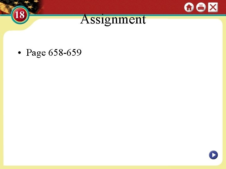 Assignment • Page 658 -659 