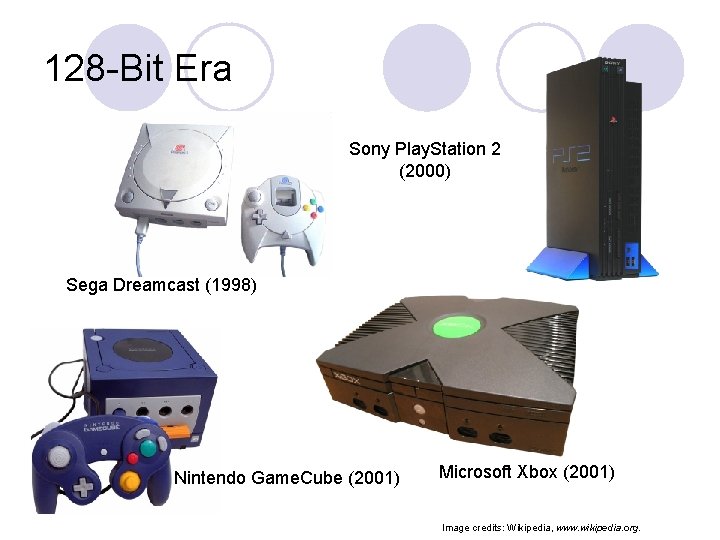 128 -Bit Era Sony Play. Station 2 (2000) Sega Dreamcast (1998) Nintendo Game. Cube