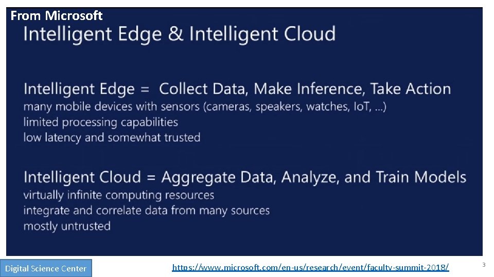 From Microsoft aa • aa Digital Science Center https: //www. microsoft. com/en-us/research/event/faculty-summit-2018/ 3 