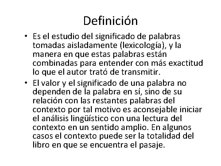 Anlisis lxico sintctico IMCE Definicin Es el estudio