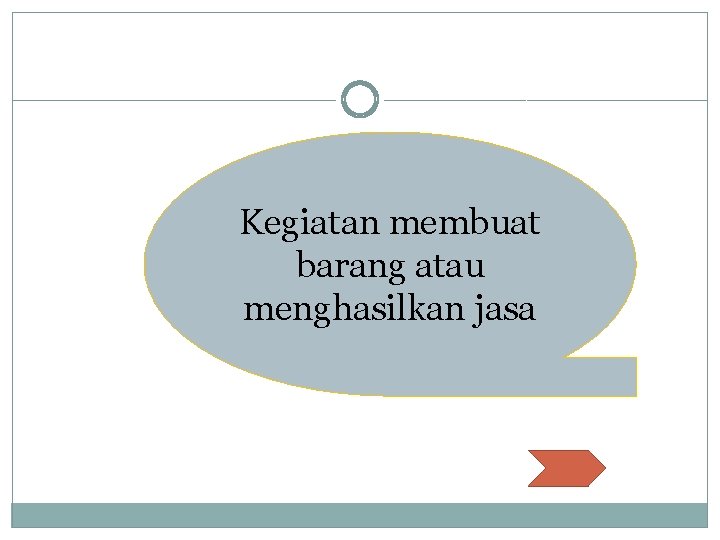 Kegiatan membuat barang atau menghasilkan jasa 