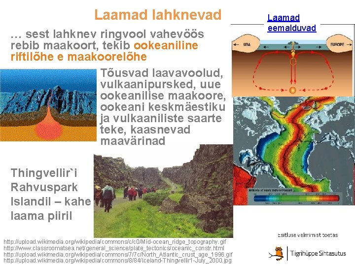 Laamad lahknevad … sest lahknev ringvool vahevöös rebib maakoort, tekib ookeaniline riftilõhe e maakoorelõhe