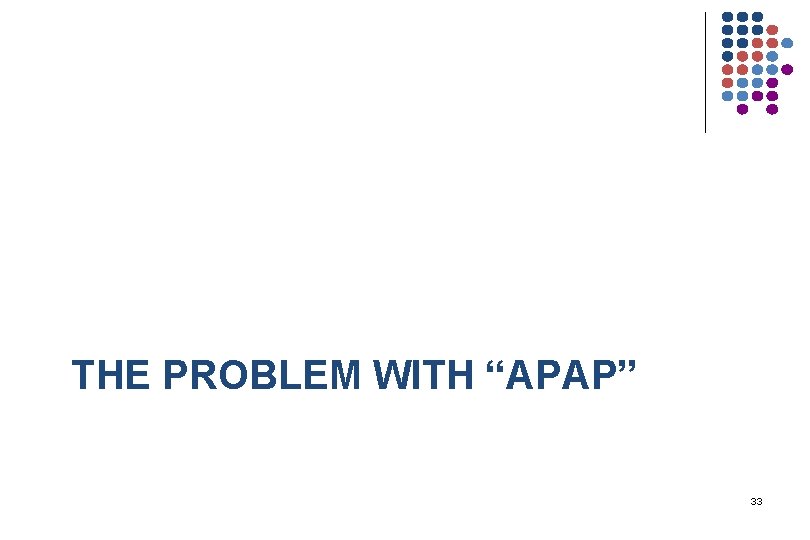 THE PROBLEM WITH “APAP” 33 