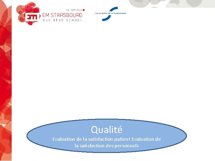 Qualité Evaluation de la satisfaction patient Evaluation de la satisfaction des personnels 