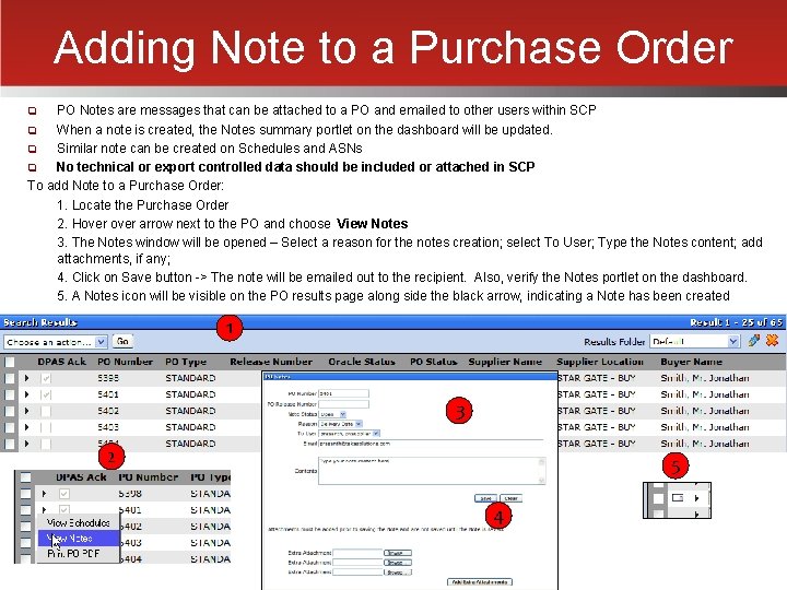 Adding Note to a Purchase Order PO Notes are messages that can be attached