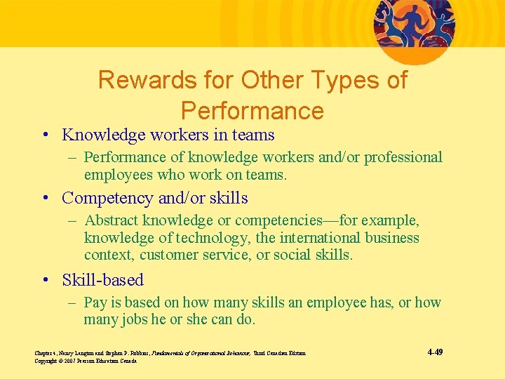 Rewards for Other Types of Performance • Knowledge workers in teams – Performance of