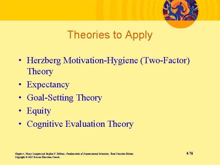 Theories to Apply • Herzberg Motivation-Hygiene (Two-Factor) Theory • Expectancy • Goal-Setting Theory •