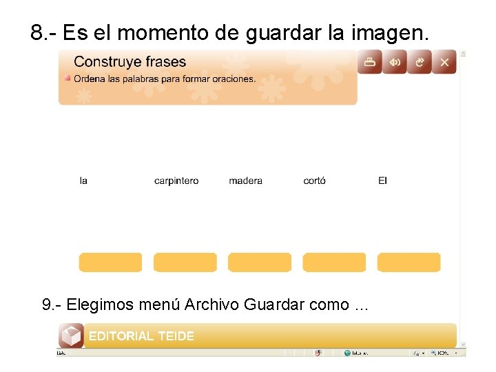 8. - Es el momento de guardar la imagen. 9. - Elegimos menú Archivo