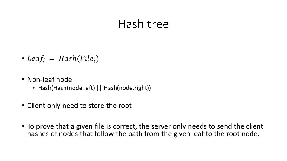 Hash tree • 