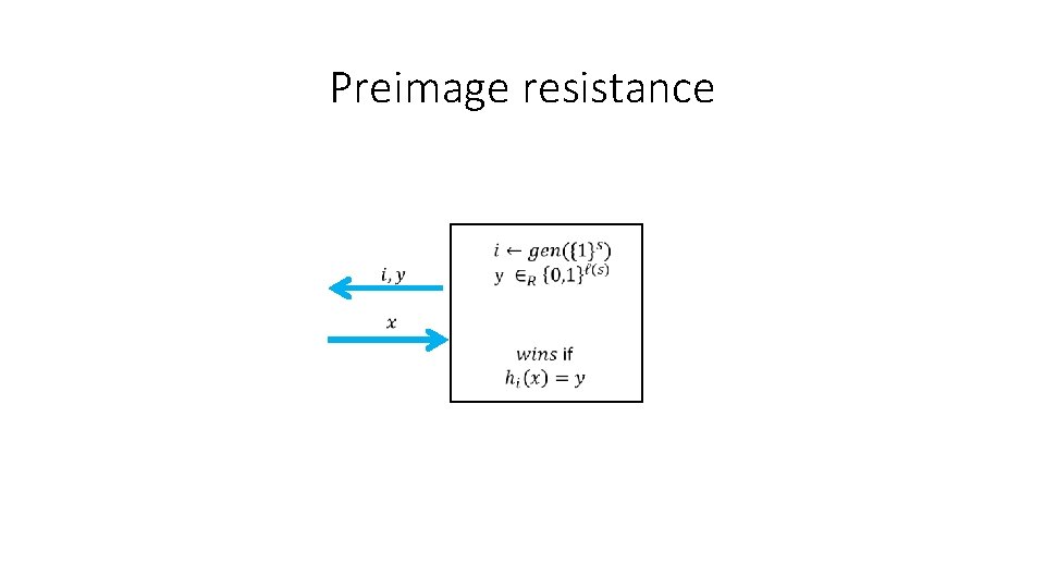 Preimage resistance 