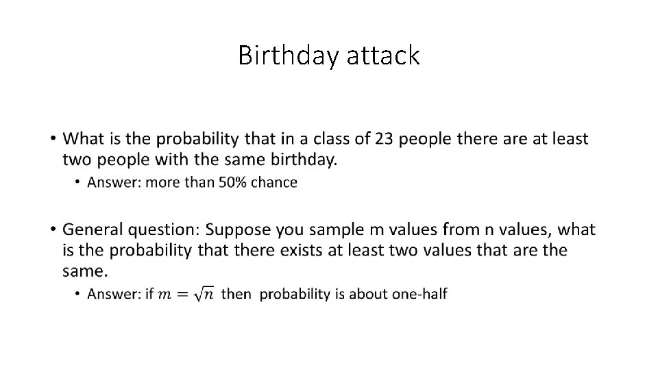Birthday attack • 