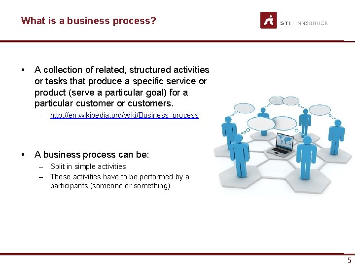 What is a business process? • A collection of related, structured activities or tasks