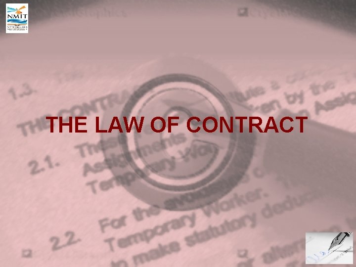 THE LAW OF CONTRACT 