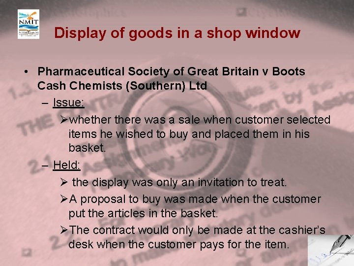 Display of goods in a shop window • Pharmaceutical Society of Great Britain v