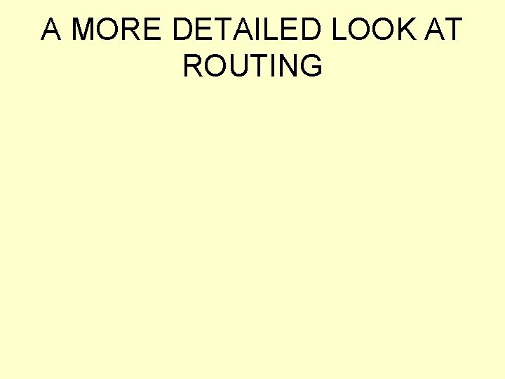 A MORE DETAILED LOOK AT ROUTING 