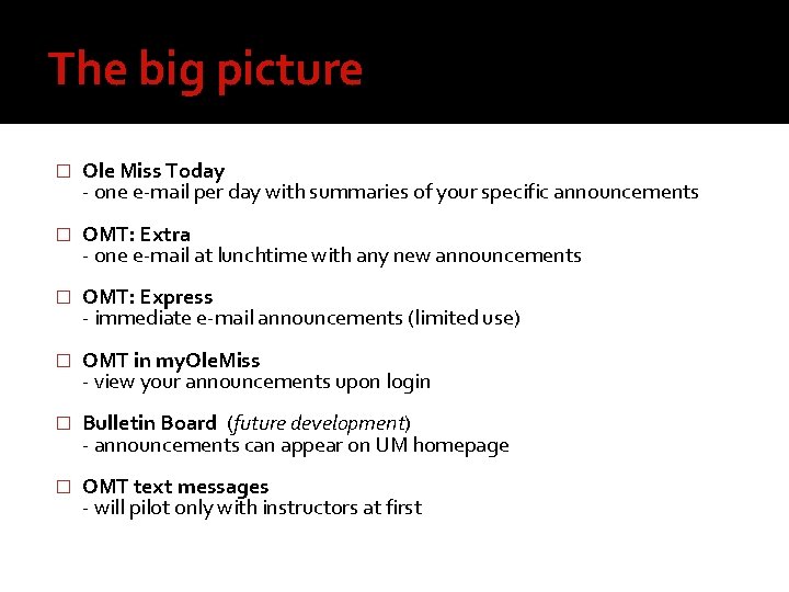 The big picture � Ole Miss Today - one e-mail per day with summaries