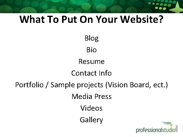 What To Put On Your Website? Blog Bio Resume Contact Info Portfolio / Sample