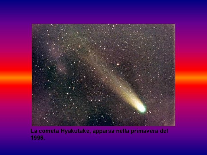 La cometa Hyakutake, apparsa nella primavera del 1996. 