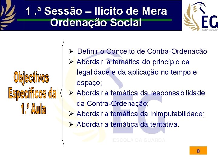 1. ª Sessão – Ilícito de Mera Ordenação Social Ø Definir o Conceito de