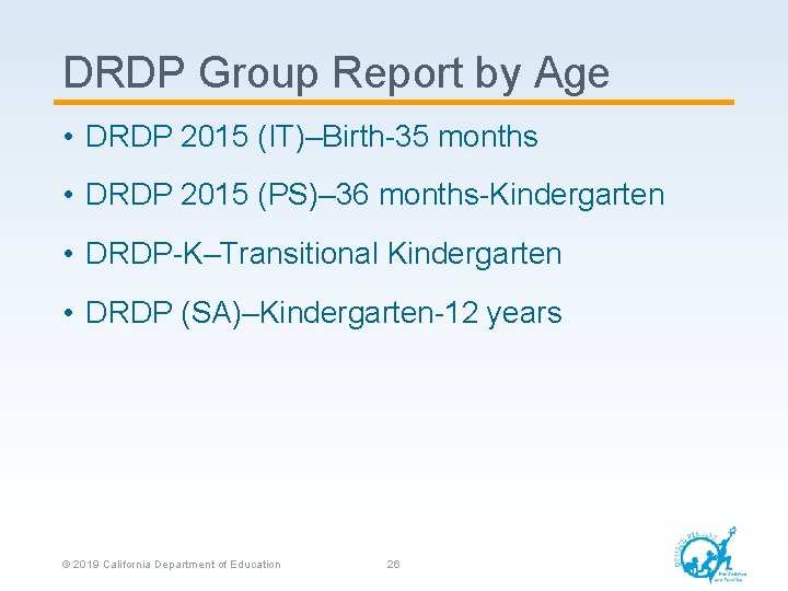 DRDP Group Report by Age • DRDP 2015 (IT)–Birth-35 months • DRDP 2015 (PS)–