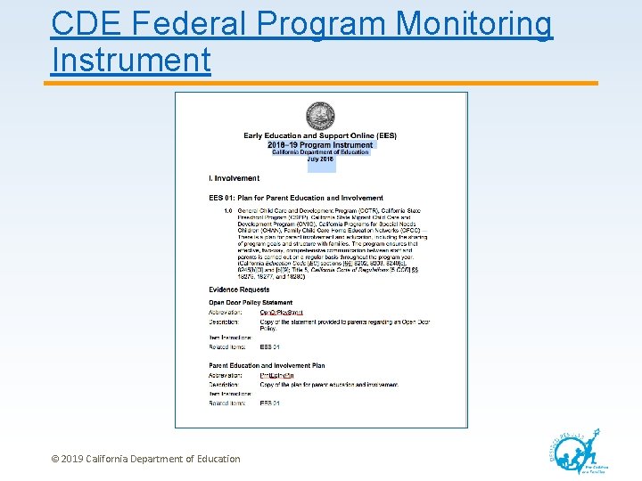 CDE Federal Program Monitoring Instrument © 2019 California Department of Education 34 