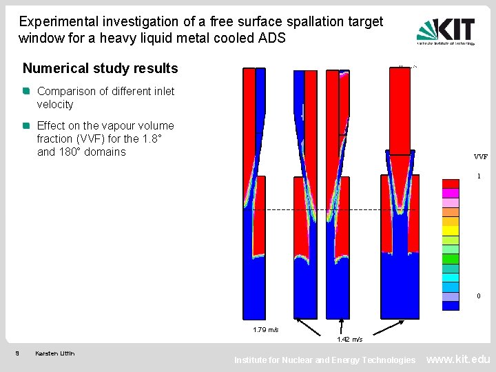 Experimental investigation of a free surface spallation target window for a heavy liquid metal