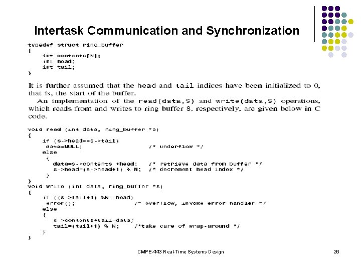Intertask Communication and Synchronization CMPE-443 Real-Time Systems Design 26 